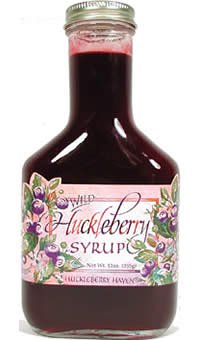 Wild Huckleberry Syrup Round Bottle 12 oz.