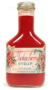 Wild Chokecherry Syrup Round Bottle 12 oz.