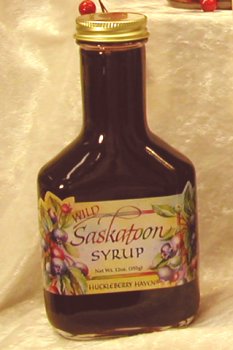 Wild Saskatoon Syrup Round Bottle 12 oz.