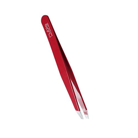 Rubis Swiss Cross Slanted Tweezers - 3-3/4", Red