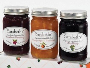 Strawberry Raspberry Preserves 18oz, Orange Apricot Marmalade 18oz, and Mixed Berry Preserves 18oz