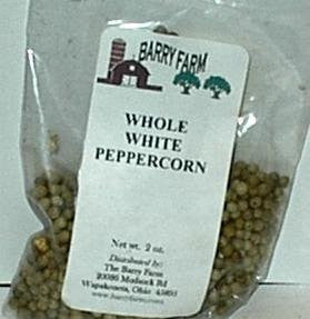 Peppercorns, White, Whole, 2 oz.
