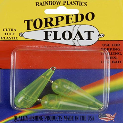 Rainbow 1/8oz Torpedo Float Grn 3pk