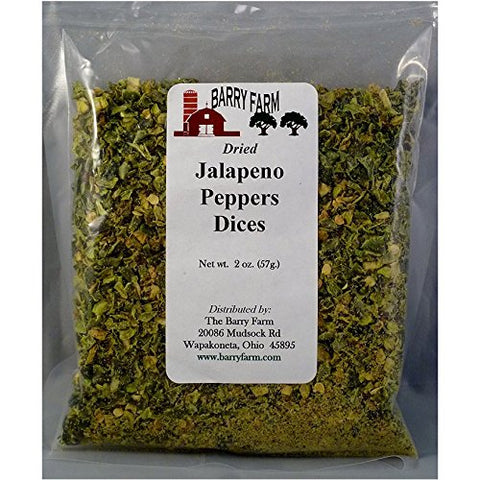 Dried Jalapeno Pepper Dices, 2 oz.