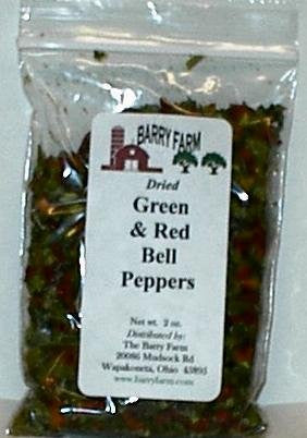 Dried Red and Green Bell Pepper Dices, 2 oz.