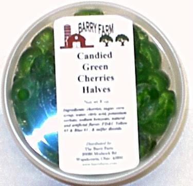 Candied Green Cherries, Halves 8 oz.