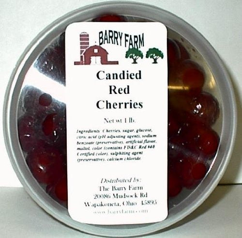 Candied Red Cherries, Whole 16 oz