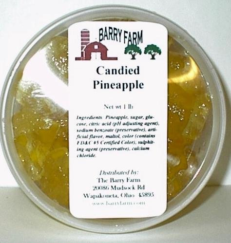 Candied Pineapple, Yellow, Wedges, 8 oz. Tub