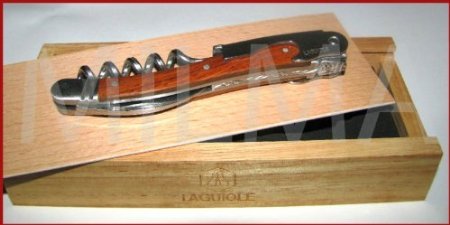 Laguiole Corkscrew Set, Rosewood Handle, Sliding Wood Box Included with Set