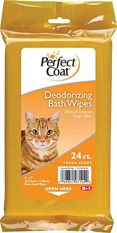 PERFECT COAT BATH WIPES FOR CATS - Pack x 24