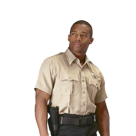 Khaki Short-Sleeve Uniform Shirt - Large