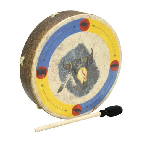 Buffalo Drum with Buffalo Image Graphic, 14-inch