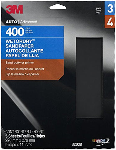 Sandpaper 400 9 in x 11 in 5 shts/pk