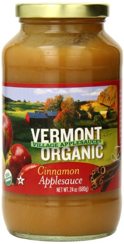 Vermont Village Organic Apple Sauce with Cinnamon, 24 oz jar