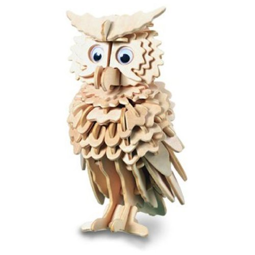 Woodcraft Construction Kits, Owl, 18 x 19 x 11 cm
