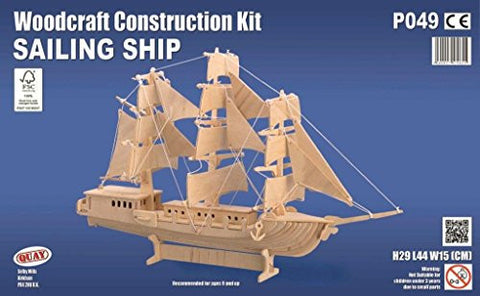 Woodcraft Construction Kit - Sailing Ship, 29 x 44 x 15(cm)
