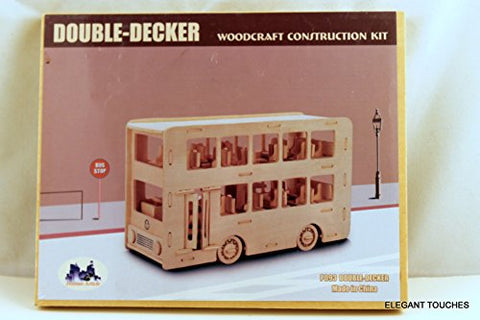 Woodcraft Construction Kit - Double-Decker Bus, 12 x 27 x 9(cm)