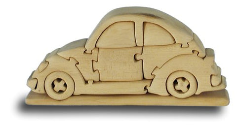 Handcrafted Wooden 16-Pieces Puzzle - Volkswagon Beetle, 13 x 17 x 4(cm)