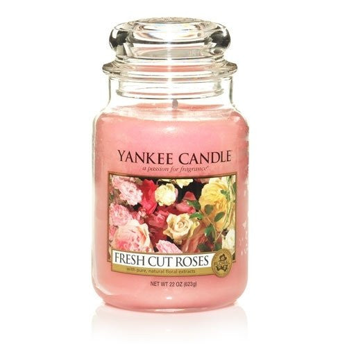 Yankee Candle Large 22-Ounce Jar Candle, Fresh Cut Roses