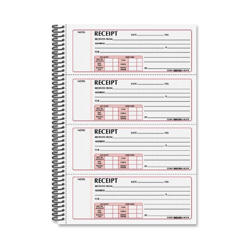 REDIFORM GOLD STANDARD MONEY RECEIPT BOOK 300 Duplicates (2 3/4" x 7")