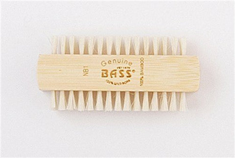 Bass Deluxe 100% Natural: 2 Sided Nail Brush, Extra Firm, 100% Wild Boar, Wood Handle