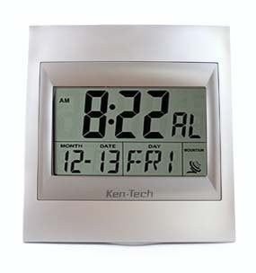 Atomic LCD Wall or Desk Alarm Clock with 2" high Numbers