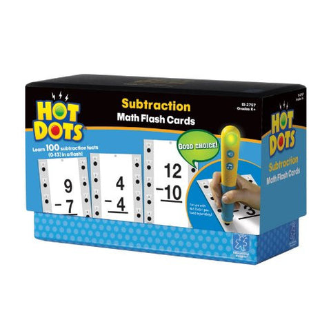 HOT DOTS MATH FLASH CARDS (SUBTRACTION - FACTS 0-9)