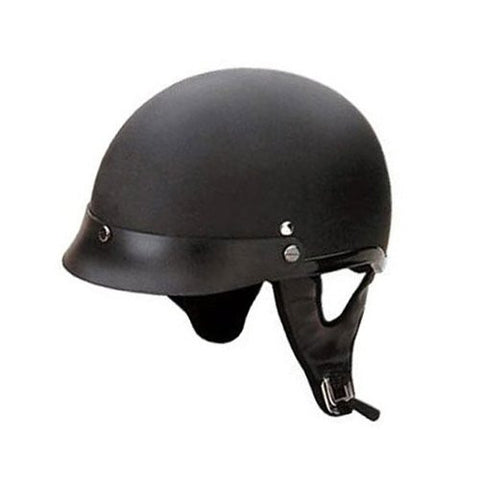 Dot Flat Black Motorcycle Half Helmet Beanie, X-Large