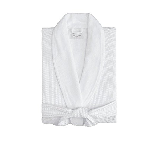 Hotel Waffle/Terry Robe - White - M