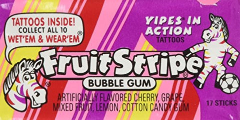 FERRARA CANDY CO, FRUIT STRIPE BUBBLEGUM PURPLE