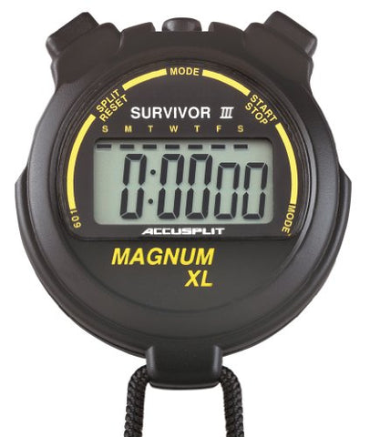 S3MAGXLBK Survivor III Stopwatch, Magnum XL Liquid Crystal Display Blister Pack