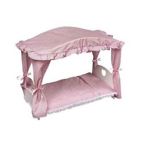 DOLL CANOPY BED w BEDDING