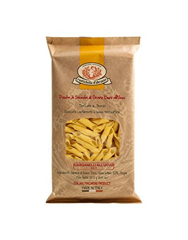 Rustichella d'Abruzzo Pasta, Egg Pasta in Tray, Egg Garganelli, 250 gr/8.8 oz
