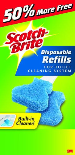 Disposable Toilet Scrubber Bleach Refills 10 in x 2.75 in 6 refill heads/box