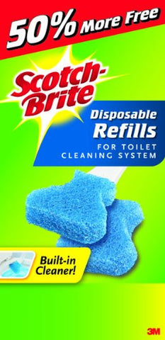 Disposable Toilet Scrubber Bleach Refills 10 in x 2.75 in 6 refill heads/box