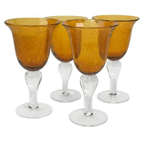 IRIS GOBLET, 14 OZ., AMBER