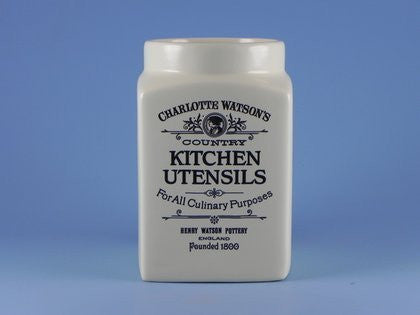Charlotte Watson Square Utensil Jar, Cream