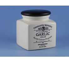 Charlotte Watson Garlic Cellar, Cream with wooden black lid