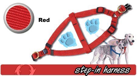 Step-In Harness, 3/4 x 18-28" - Red, Medium