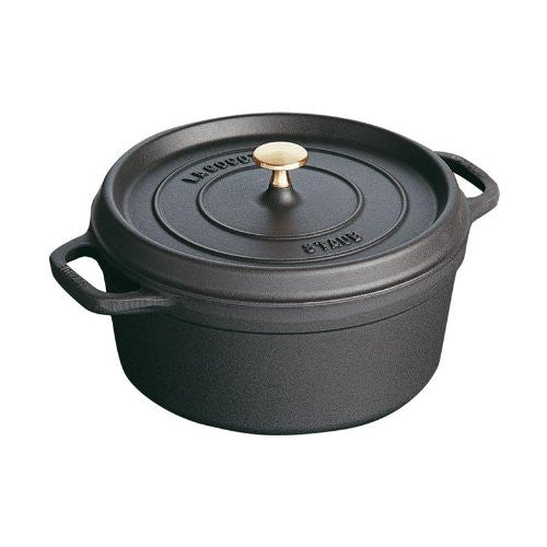 Staub Round Cocotte, 5QT, Black