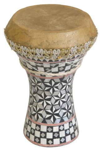 Mosaic Wooden Doumbek, Small - Mid-East