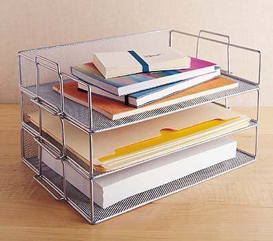Design Ideas Mesh Stackable Paper Tray in Silver (1 Tray)