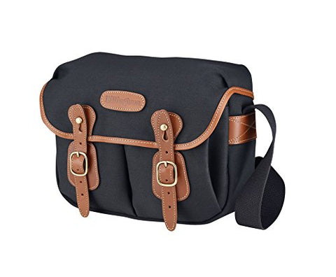 Hadley Small Camera Bag - Black Canvas/Tan Leather Trim, H 8 x L 11.5 x D 4.8”