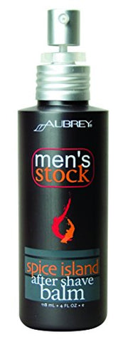 Aubrey Organics Men's Stock After Shave Balm * ALL NATURAL AFTERSHAVE GEL - Spice Island Scent - 4oz