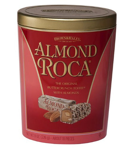 BROWN & HALEY, ALMOND ROCA OVAL TIN 8OZ