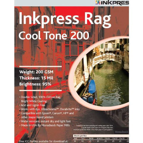 Rag Cool Tone, 200 gsm, 15 mil, Double Sided, 5 x 7, 50 Sheets