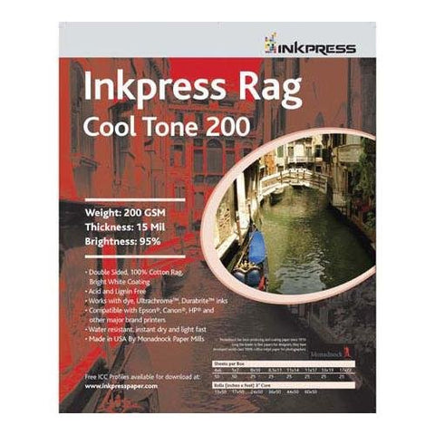 Rag Cool Tone, 200 gsm, 15 mil, Double Sided, 8 x 10, 25 Sheets