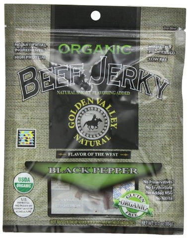 Certified Organic Beef Jerky - Black Pepper, 3 oz