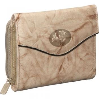 Buxton Heiress Leather Zip Purse (Taupe)