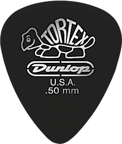 Dunlop 488R50 .50mm Tortex Pitch Black Guitar Picks, 72-Pack
